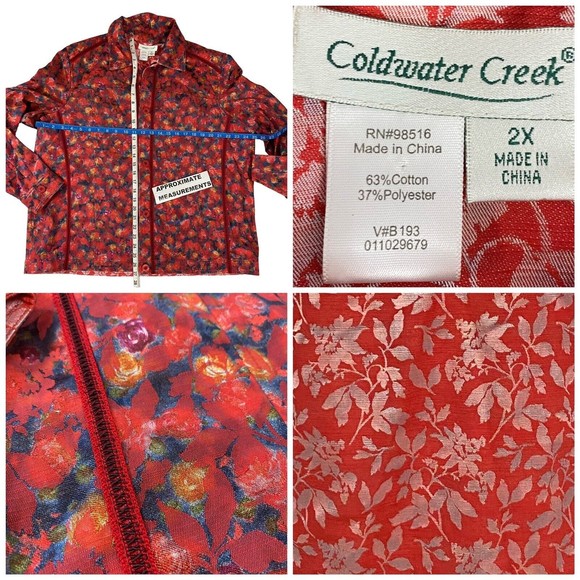 Coldwater Creek Blazer Womens 2X Reversible Jacket Harvest Work Office Red Fall - Picture 3 of 14